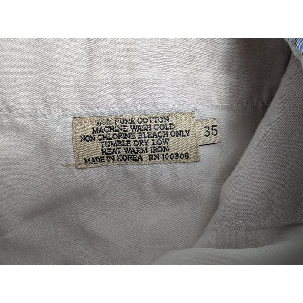 Peter Millar Shorts Men's Khaki Size 35x9 Flat Front 100% Cotton Chino Summer